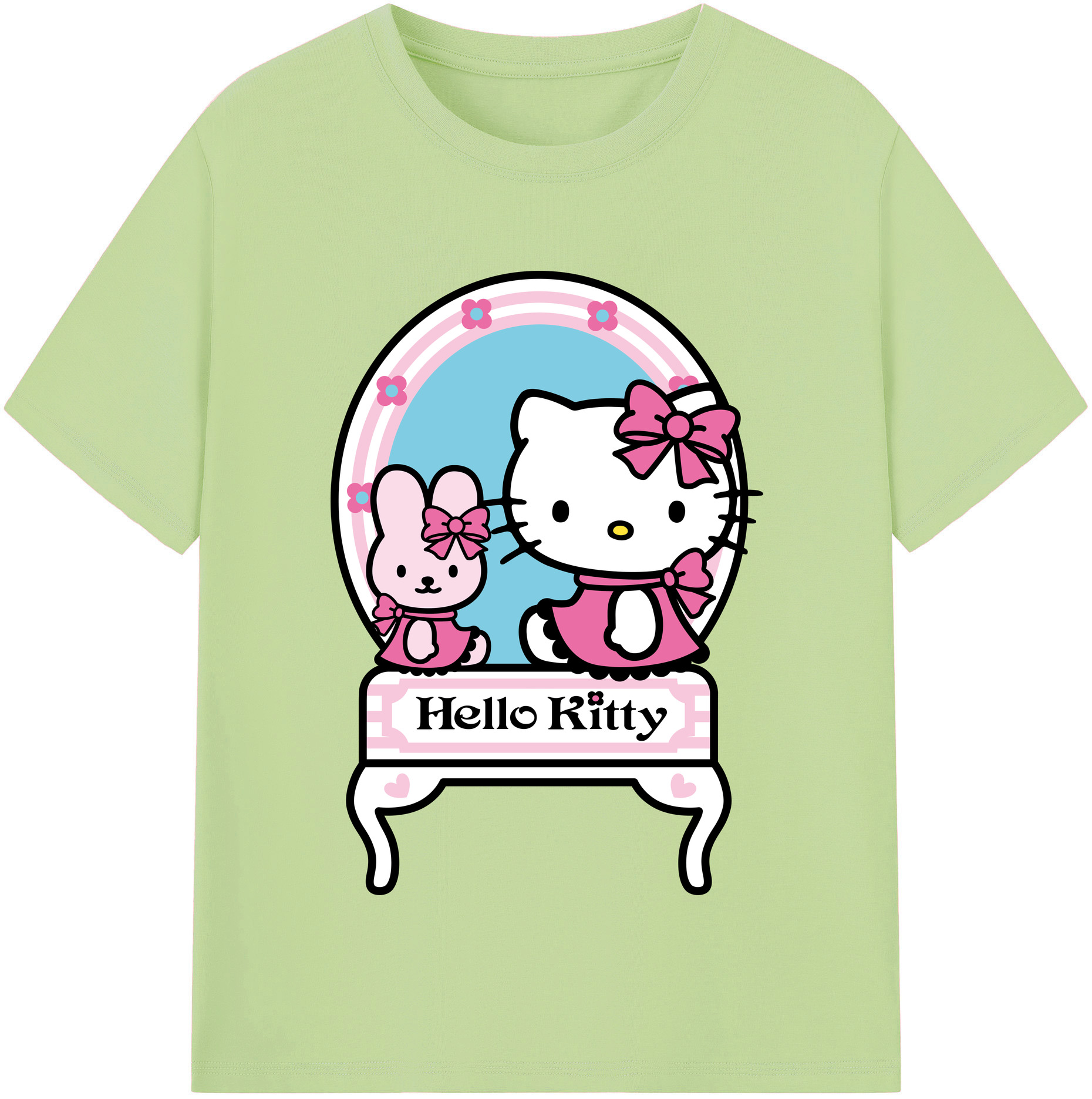 （画像用） Hello Kitty ハローキティ 綿100％半袖Tシャツ（フロントプリント）